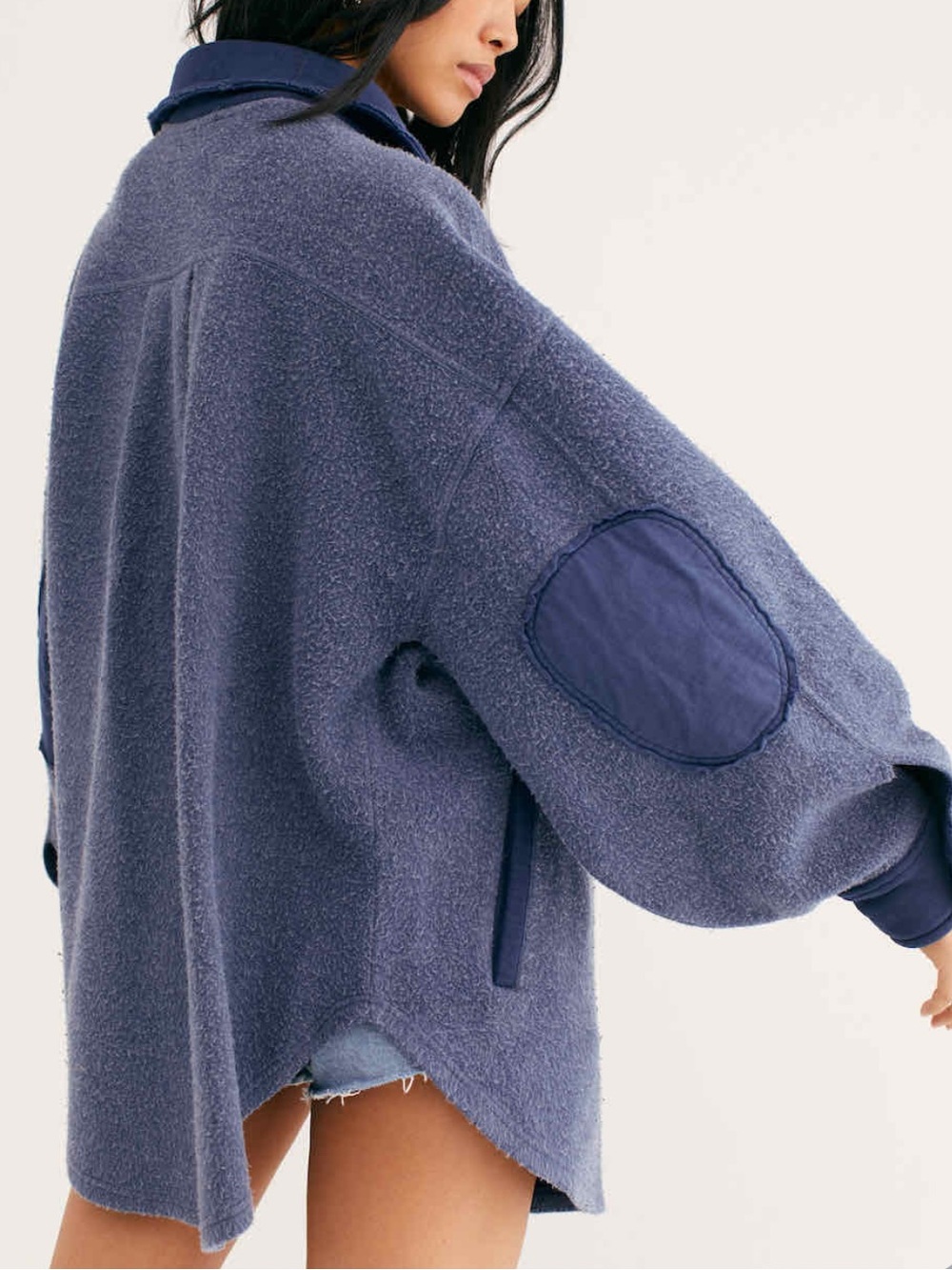 Free People Navy Ruby Shacket Shirt Jacket S - Picture 6 of 14